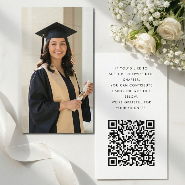 Minimalist Graduation Fund QR Enclosure Card Tilläggskort (Skapare uppladdad)