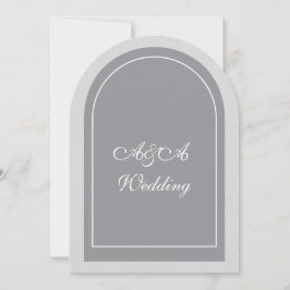 Minimalist Gray and Light Gray Arch Wedding  Inbjudningar