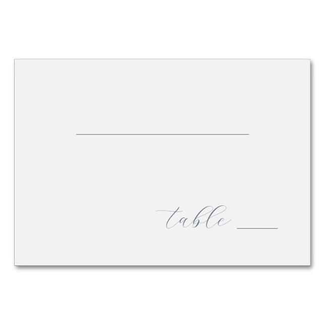 Minimalist Gray Cursive Lines Bordsnummer (Framsidan)