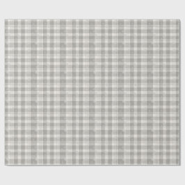 Minimalist Gray & Silver Snowflake Plaid Presentpapper