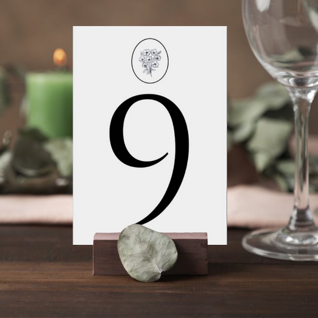 Minimalist Gray Wedding Table Number Card Bordsnummer (Skapare uppladdad)
