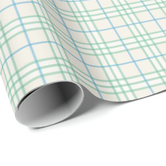 Minimalist Green & Blue Grid PatternWrapping Paper Presentpapper