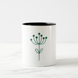 Minimalist Green Design Botanical  Två-Tonad Mugg