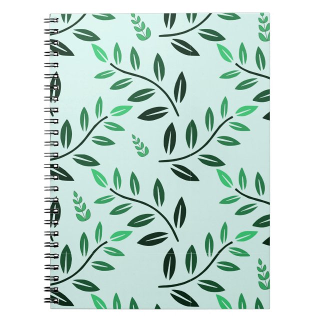 Minimalist Green Foliage Journal Botanical Nature Anteckningsbok (Framsidan)
