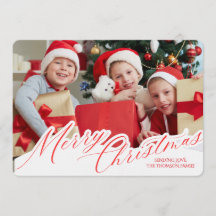 Minimalist Green Gold Merry Christmas Handwriting 