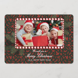 Minimalist Green Gold Merry Christmas Handwriting  Inbjudningar