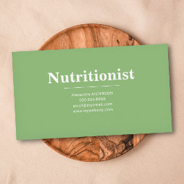 Minimalist & Green -  Nutritionist Business Card Visitkort