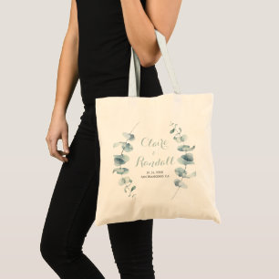 Minimalist Greenery Bridesmaid Tote Bag Tygkasse