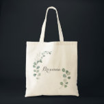 Minimalist Greenery Eucalyptus Bridesmaid Tote Bag Tygkasse<br><div class="desc">Denna minimalistiska gröna eukalyptus brudesmaid till väskan är perfektens bröllop-gåva för att presentera dina brudtärnor och maid of honor för ett bröllop i Österrike. Utformningen har grönt eucalyptus löv för vattenfärgsfärgers elegant.</div>