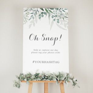 Minimalist Greenery Eucalyptus Bröllop Oh Snap Poster