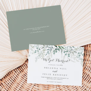 Minimalist Greenery Eucalyptus Elopement Meddelande