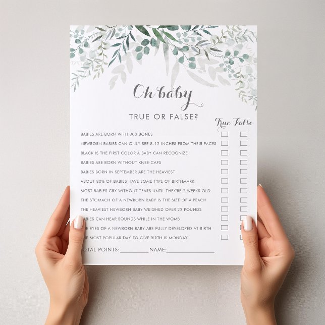 Minimalist Greenery Eucalyptus Oh Baby Shower Game (Skapare uppladdad)