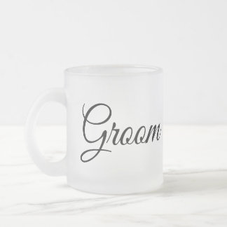 Minimalist Groom Frosted Glass Mug Frostad Glasmugg