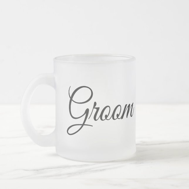 Minimalist Groom Frosted Glass Mug Frostad Glasmugg (Vänster)