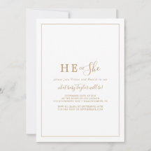 Minimalist Guld, han eller hon Gender Reveal Party