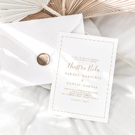 Minimalist Guld Spanska Nuestra Boda Inbjudningar
