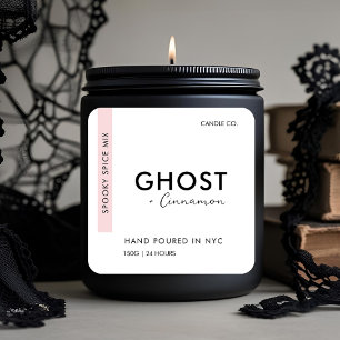Minimalist Halloween Candle Ghost + Cinnamon Fyrkantigt Klistermärke