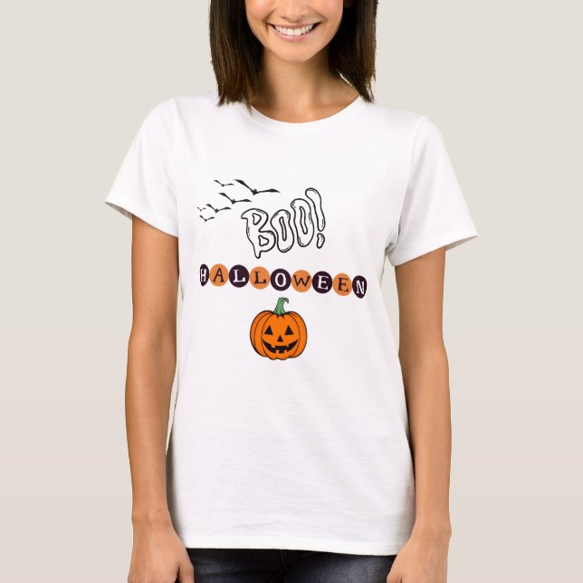 Minimalist Halloween Helgdag T Shirt (Framsida)