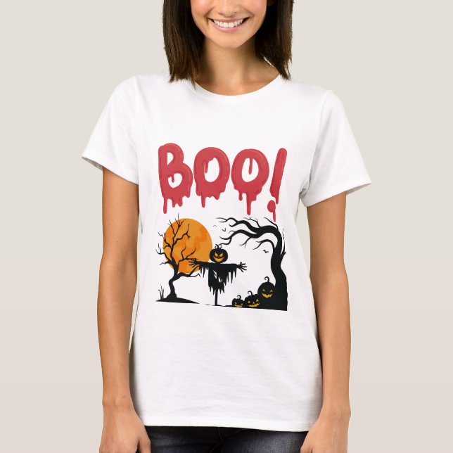 Minimalist Halloween Helgdag T Shirt (Framsida)