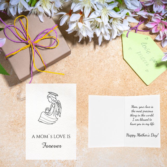 Minimalist Hand Drawn Mother`s Day Greeting Kort (Skapare uppladdad)