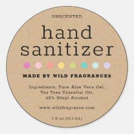 Minimalist Hand Sanitizer Soap Brand Faux Kraft Runt Klistermärke