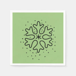 Minimalist handdrawn snowflake pappersservett