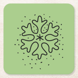 Minimalist handdrawn snowflake underlägg papper kvadrat
