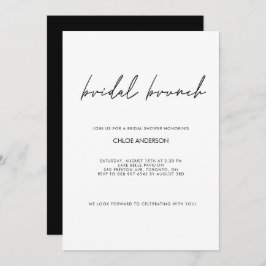 Minimalist Handwritten Script Black Bridal Shower Inbjudningar
