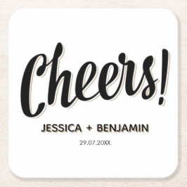 Minimalist Handwritten Typography & Elegant Modern Underlägg Papper Kvadrat