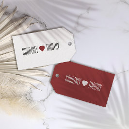 Minimalist Heart Bröllop Presentetikett