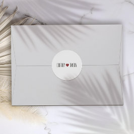 Minimalist Heart Bröllop Runt Klistermärke