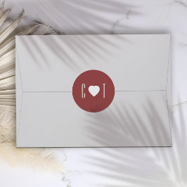 Minimalist Heart Bröllop Runt Klistermärke