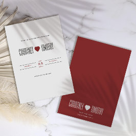 Minimalist Heart Bröllop spara datum Datumet