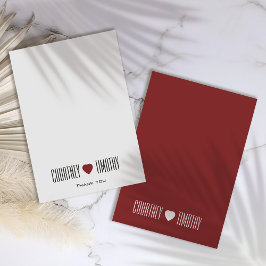 Minimalist Heart Bröllop Tack Kort