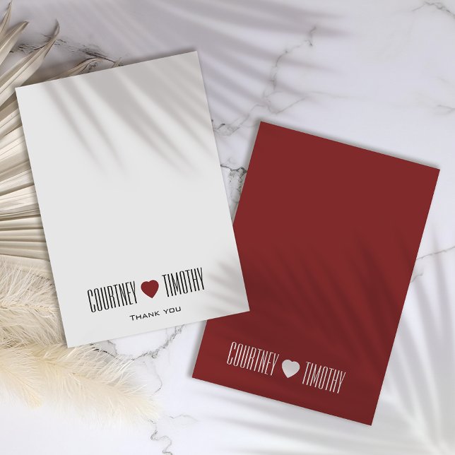 Minimalist Heart Bröllop Tack Kort (Skapare uppladdad)