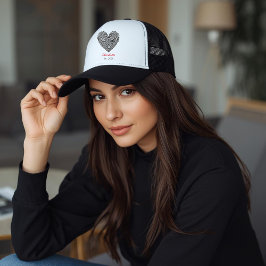 Minimalist Heart Fingerprint Personalized Name Keps