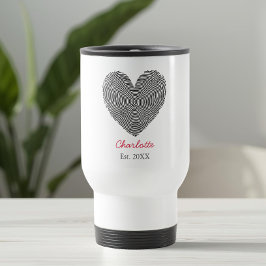 Minimalist Heart Fingerprint Personalized Name Resemugg