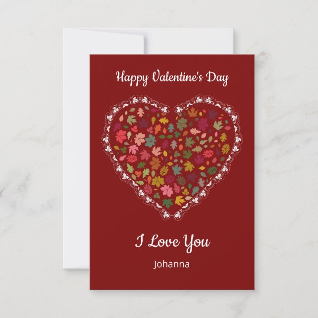 Minimalist Heart Red Valentine's Day Card – Custom Tack Kort (Framsida)