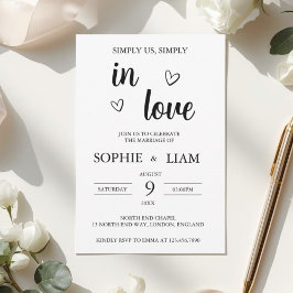 Minimalist Heart Wedding Invitation Inbjudningar