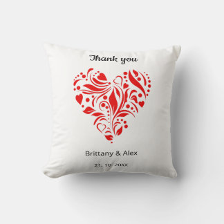 Minimalist Heart Wedding Thank You – Custom Kudde