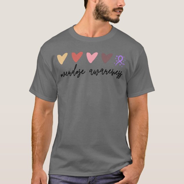 Minimalist Hearts Overdos Medvetenhet Långärmad 1 T Shirt (Framsida)