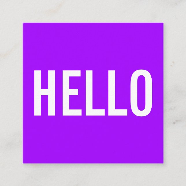 Minimalist hejvisitkortar fyrkantigt visitkort (Framsida)