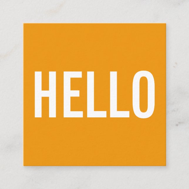 Minimalist hejvisitkortar fyrkantigt visitkort (Framsida)