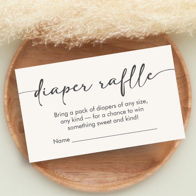 Minimalist Hello Baby Baby Shower Diaper Raffle Tilläggskort (Hello Baby Baby Shower Diaper Raffle)