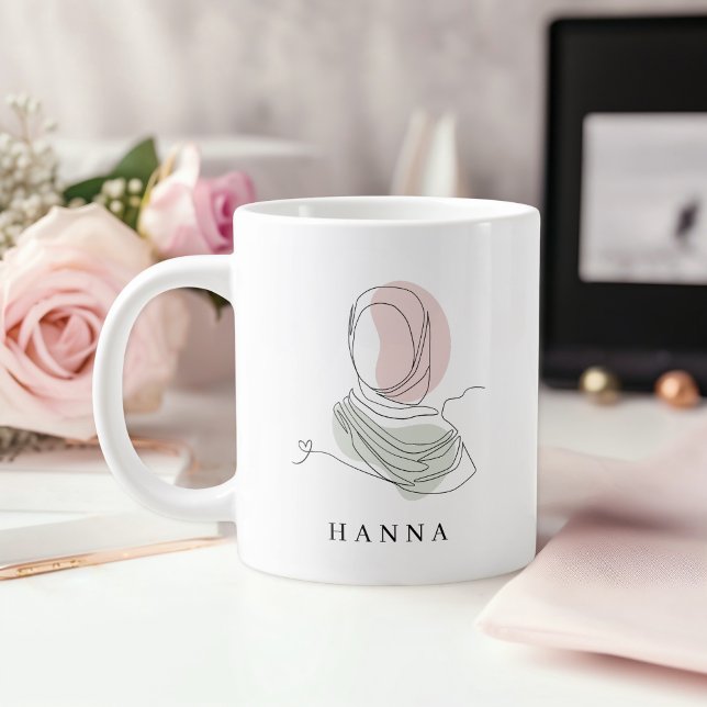 Minimalist Hijab Line Art Jumbo 20oz Mug | Modern Jumbo Mugg (Skapare uppladdad)