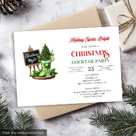 Minimalist Holiday Cocktails Editable Party Invite Inbjudningar