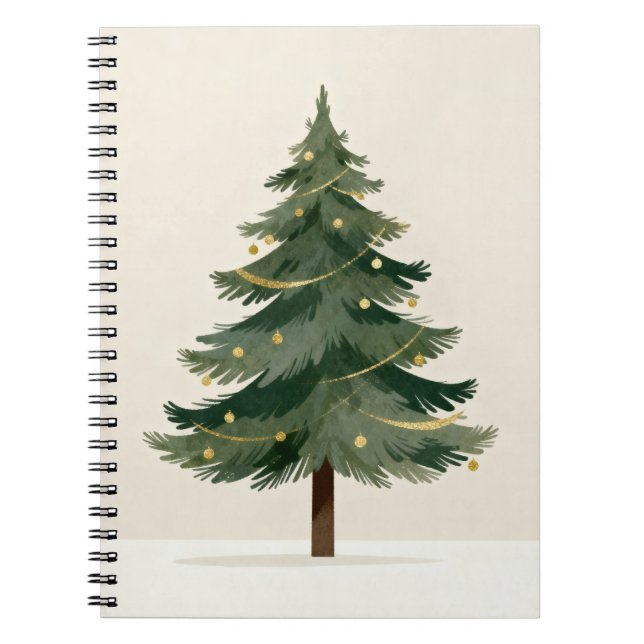 Minimalist Holiday Pine Notebook Anteckningsbok (Framsidan)