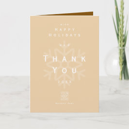 Minimalist Holiday Thank You Business Beige Brown Tack Kort