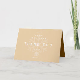 Minimalist Holiday Thank You Business Beige Brown Tack Kort