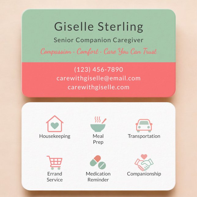 Minimalist Home Care & Senior Support Visitkort (Skapare uppladdad)